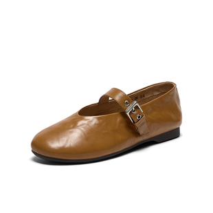 41码 复古软底浅口鞋 Bata秋季 羊皮书玛丽珍单鞋 AUO01CQ5 新款