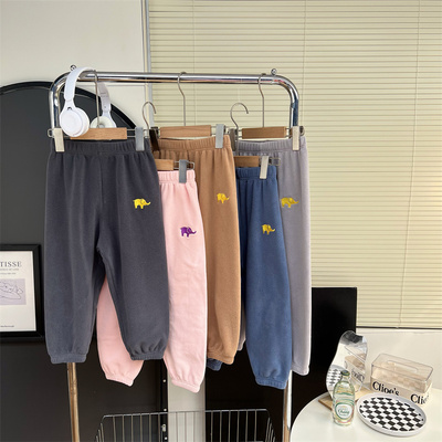 儿童秋冬款双面奥粒绒睡裤