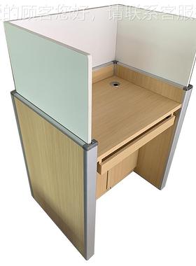 多自升降动屏风电脑桌|功能考试用智风能51609升降屏显示器电脑桌