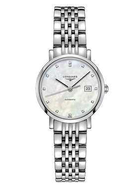 瑞士Longines浪琴博雅系列自动机械贝母镶钻女手表L4.310.4.87.6