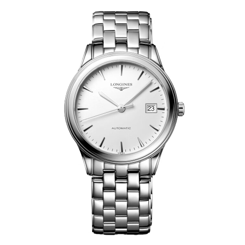 瑞士浪琴手表军旗系列简约时尚钢带机械男士腕表L4.974.4.12.6