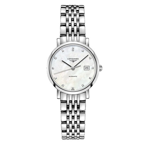 瑞士Longines浪琴博雅系列自动机械贝母镶钻女手表L4.310.4.87.6