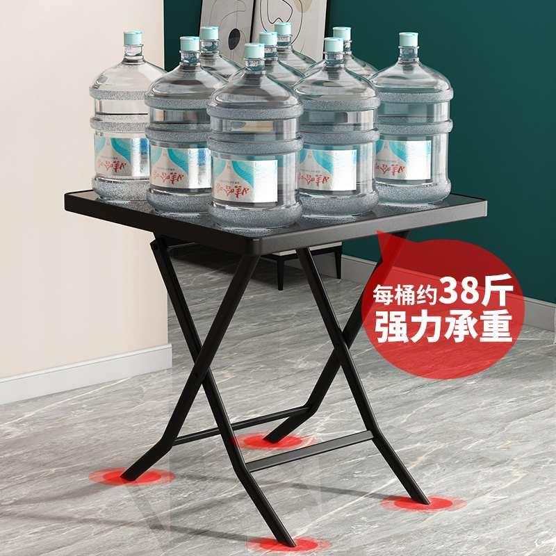 折叠桌家用吃饭圆桌小户型简易圆形餐桌出租屋用方桌可折叠小桌子