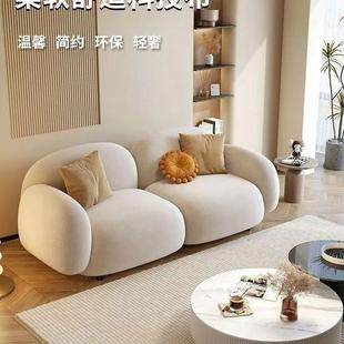 轻奢家用磨砂绒布艺沙发简约客厅现代休闲小户型直排双人接待沙发