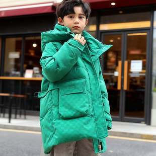 儿童羽绒棉服男童中长款25新款洋气中大童加厚三防男孩子冬季外套
