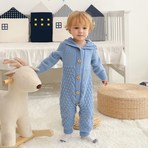 小黄鸭布咚男女童秋冬针织连体服