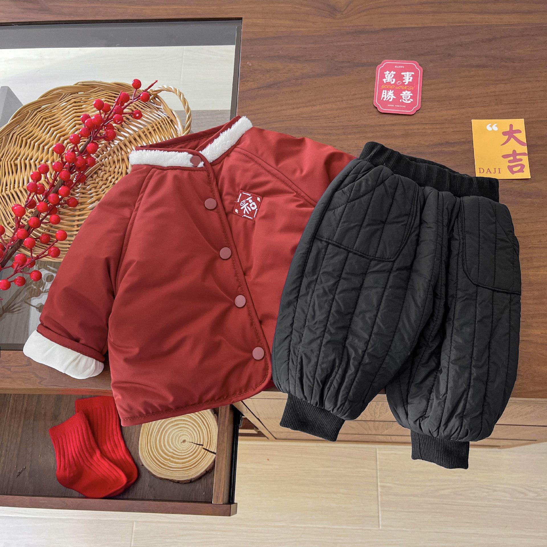 小黄鸭布咚男女童拜年保暖棉服潮