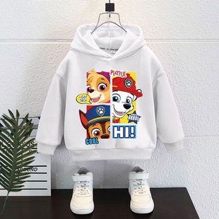 小黄鸭汪汪队男女童连帽卫衣春秋冬中小童宽松长袖洋气加厚上衣潮