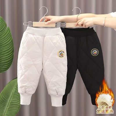 男童休闲裤小黄鸭布咚保暖加绒潮