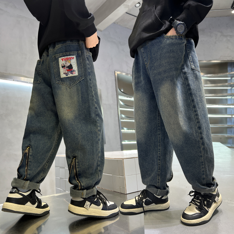 小黄鸭布咚男童春装牛仔裤休闲裤