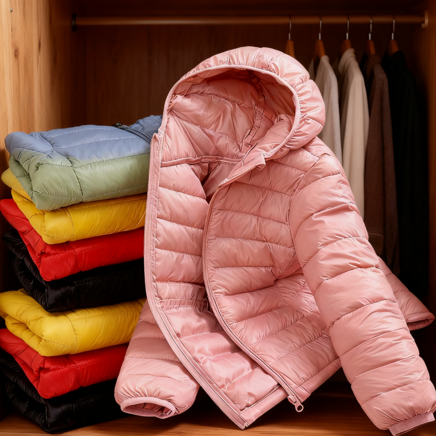 男女童连帽棉服休闲舒适外套