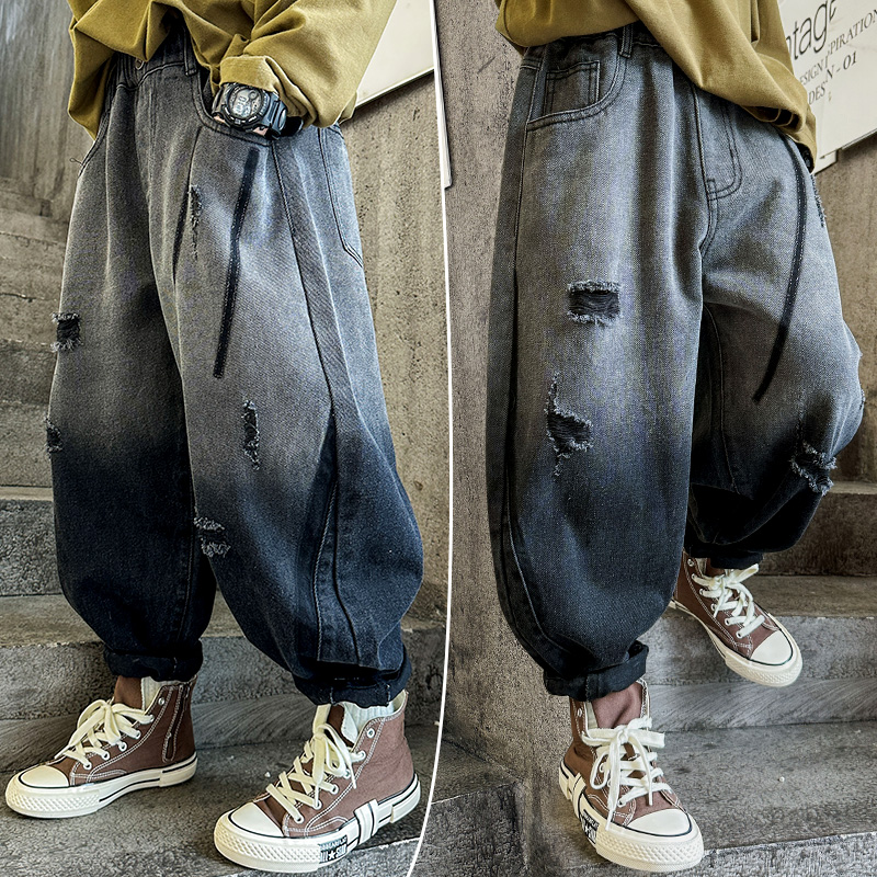 小黄鸭布咚男童春装牛仔裤休闲潮