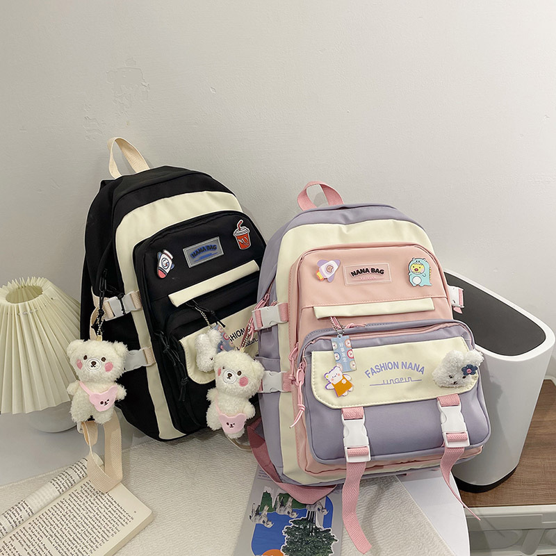 书包女大容量高中休闲简约学生背