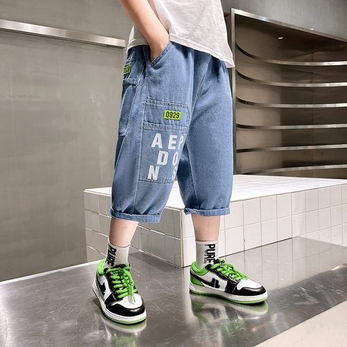 小黄鸭布咚男童0929牛仔儿童短裤