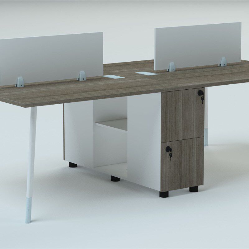 职员办公桌椅组合员工四人位屏风办工桌斜脚职员桌经理桌文件柜