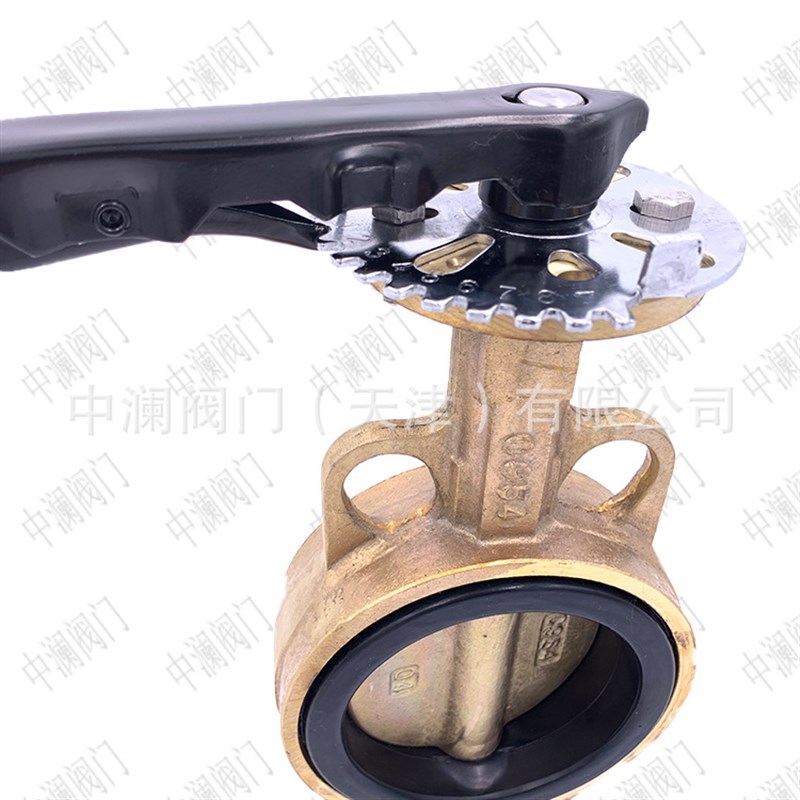 铝青铜蝶阀 D71XT-10T DN100 手柄对夹铜体C9540蝶阀 软密封蝶阀