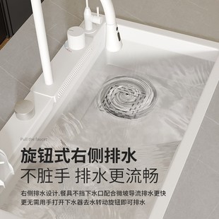 BS02 白色飞雨3.0纳米涂层厨房水槽304不锈钢洗碗槽洗杯器大单槽