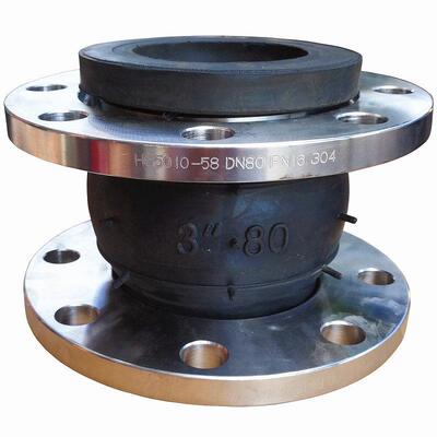 304不锈钢法兰橡胶软接头KXT型可曲挠水泵管道软连接减震避震DN80
