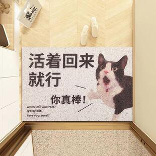 活着回来就行地毯进门丝圈脚垫防滑耐脏门口创意搞笑地垫入户门垫