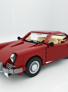 保时捷911红色载具10295变体模型小颗粒拼装积木MOC益智儿童玩具