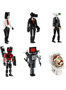 马桶人vs监视人泰坦音响人摄像人小颗粒拼装积木MOC益智儿童玩具