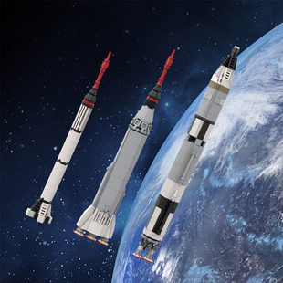 太空宇航水星座和双子座火箭摆件小颗粒拼装 积木MOC益智儿童玩具