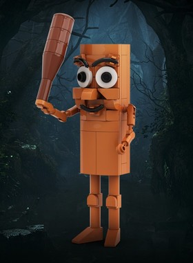 【AI山海经 木棍】脑腐动物Tungsahur Tralalero Tralala积木玩具