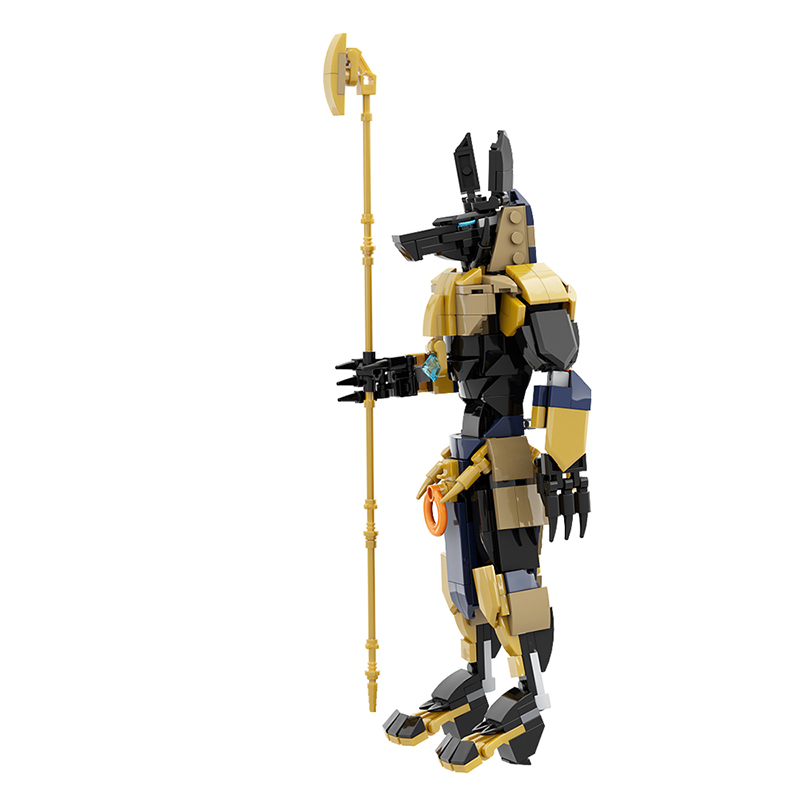 沙漠死神阿努比斯古埃及神话模型摆件小颗粒拼装积木MOC益智玩具