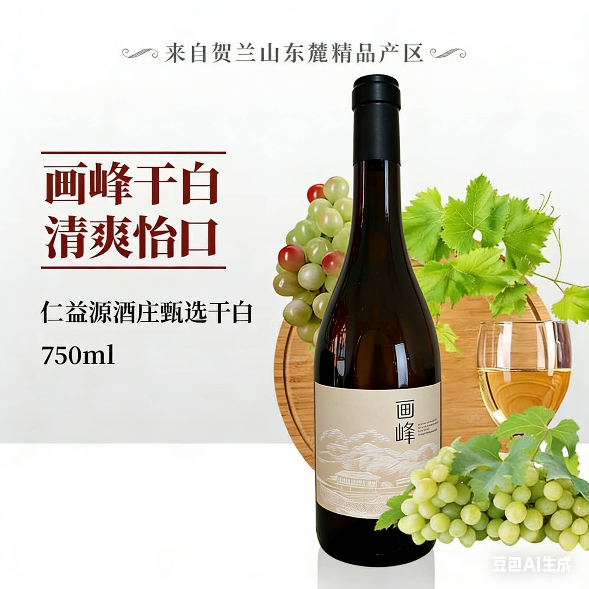 宁夏贺兰山东麓仁益源酒庄霞多丽干白2024年份750ml金山小产区