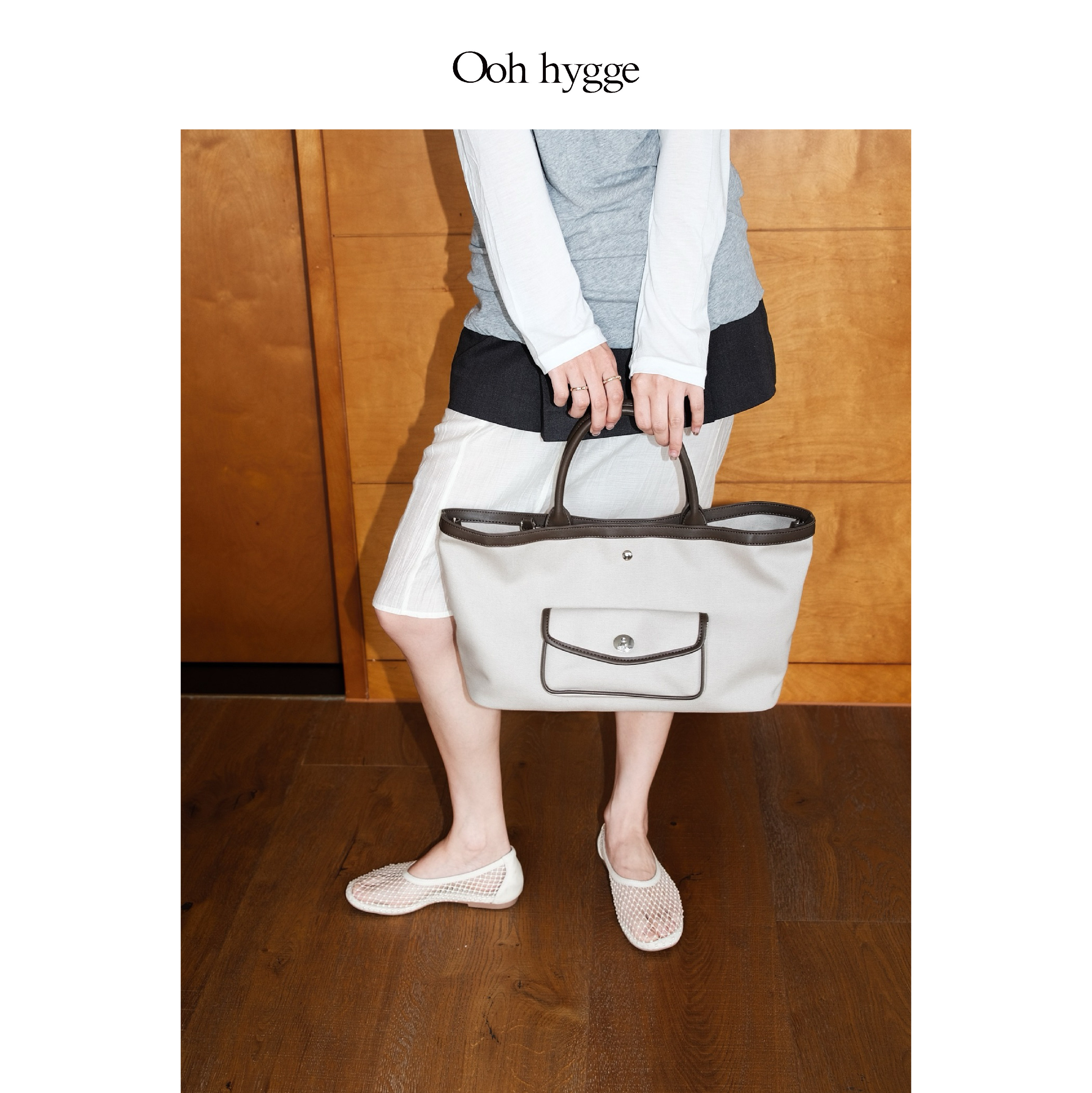 Oohhygge口袋系列夏季新款托特包手提单肩时尚菜篮子大容量包包