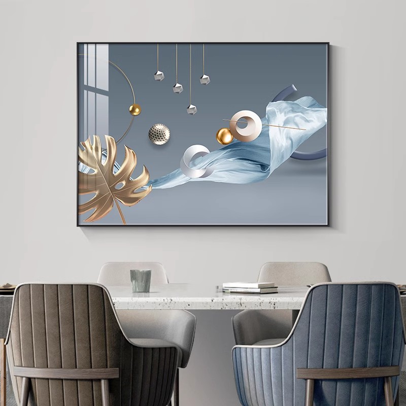 餐厅装饰画北欧酒杯挂画背景墙壁画酒店装饰客厅入户玄关几何抽象图片