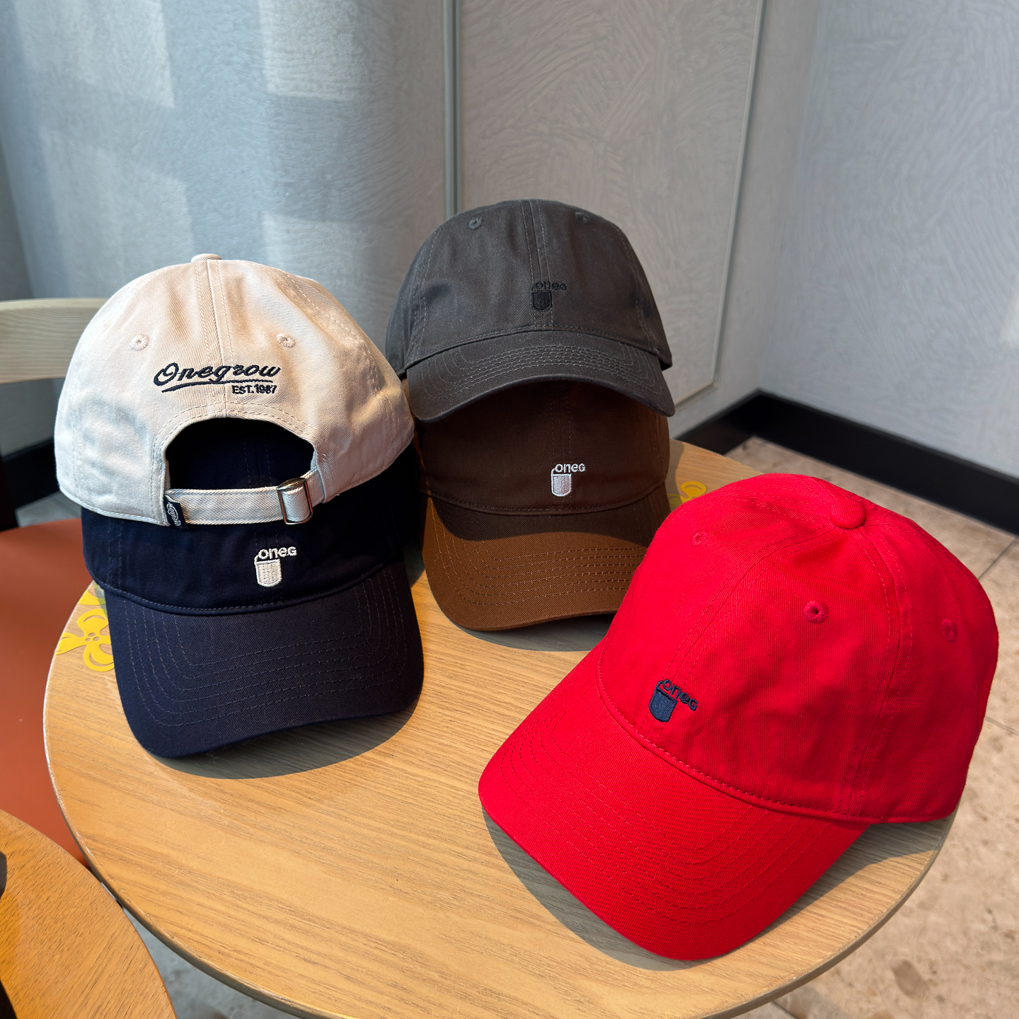 韩版咖啡杯字母刺绣棒球帽子