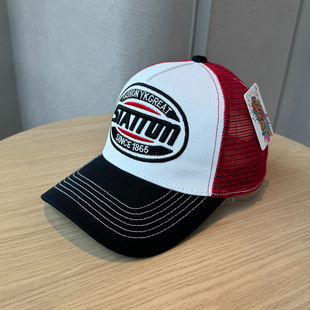 美式复古拼色鸭舌帽夏季网眼透气卡车帽子男大头围潮牌硬顶棒球帽