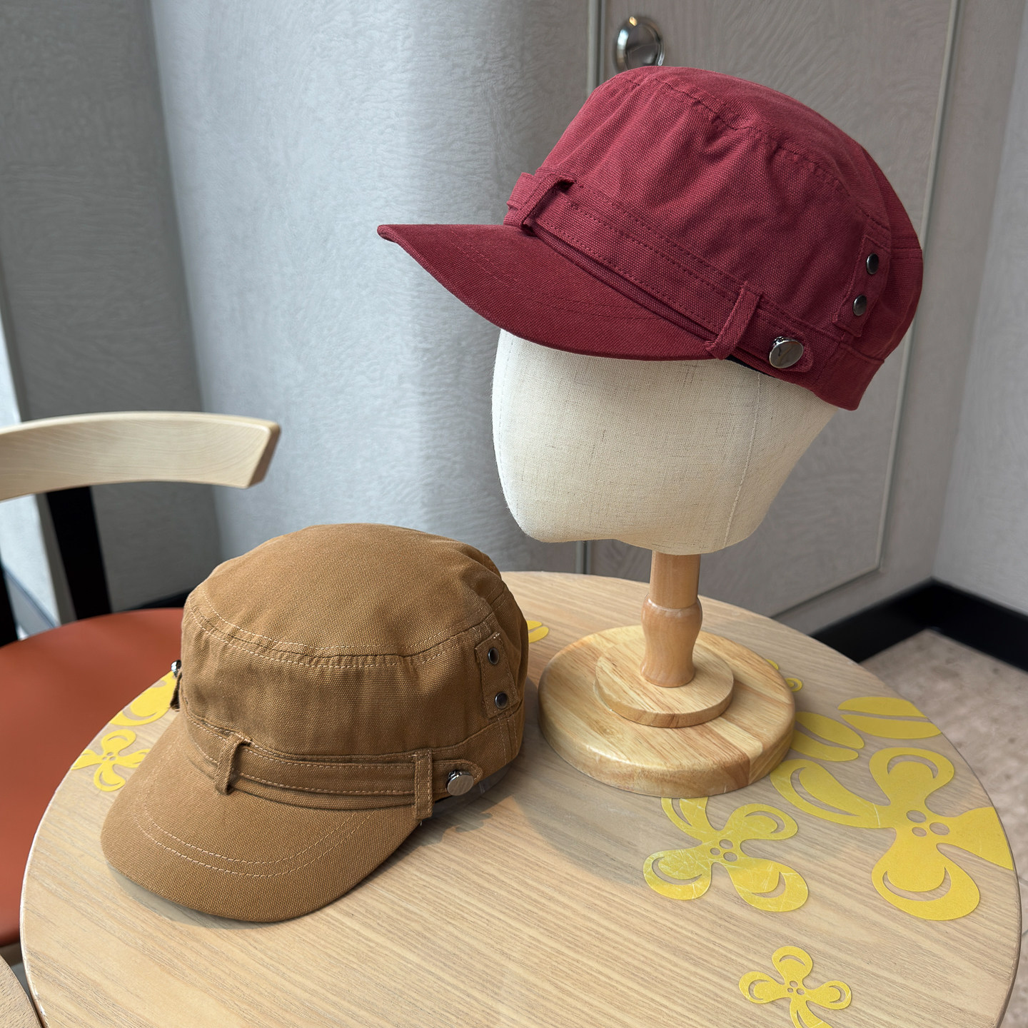 复古纯棉水洗休闲平顶帽男女同款四季百搭显脸小情侣遮阳鸭舌帽潮