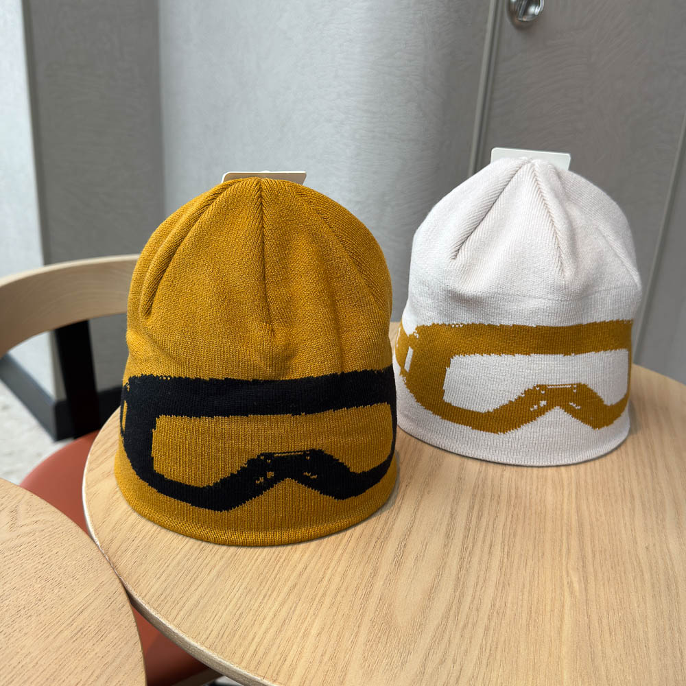 个性护目镜图案针织毛线帽子男女