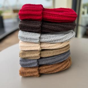 大头围显脸小宽松秋冬基础款纯色毛线帽防寒百搭舒适不起球针织帽