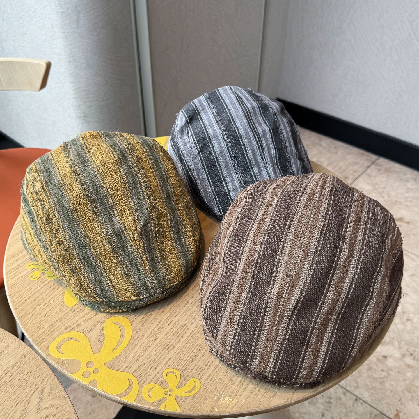 日系古着彩色条纹前进帽