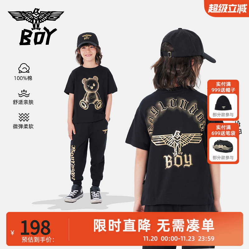 短袖T恤boyjunior男女童朋克圆领