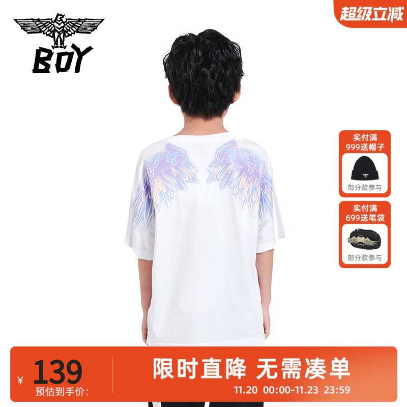 短袖白色BOYJunior简约大方圆领