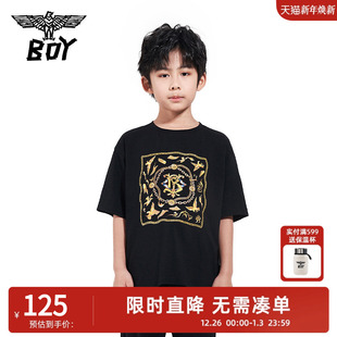 SALE 印花短袖 BOY童装 运动潮流黑金翅膀时尚 T恤男女童 夏季