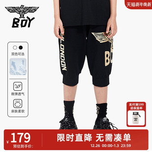 七分裤 男女童针织中裤 logo字母胶印老鹰K14003 夏季 BOY童装