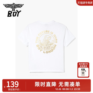 儿童短袖 BOY童装 夏圆领白金logo印花宽松T恤男女童 SALE