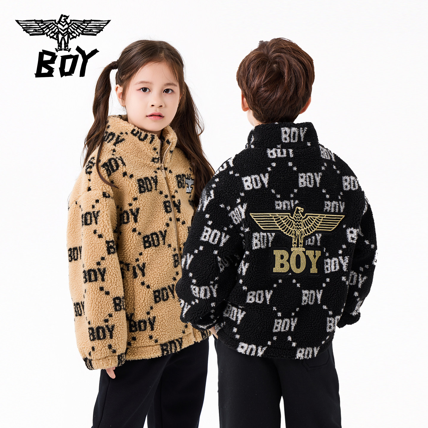 BOY童装25秋冬新款儿童摇粒绒外套时尚潮流夹克衫男女童亲子装,童装/婴儿装/亲子装,普通外套,淘宝优惠券,粉丝福利购,淘宝优惠卷