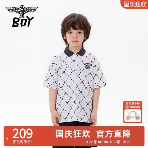 BOY童装春夏季儿童潮牌满标时尚百搭POLO衫短袖T恤男女童中大童