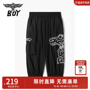 潮酷七分裤 男女童宽松时尚 老鹰图案柔软K33481 夏季 BOY童装