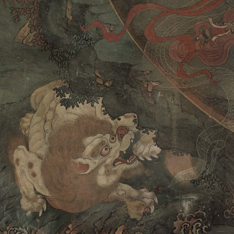 佛像菩萨法海寺壁画 水月观音坐像 复古书画人物国画仿古复制装饰