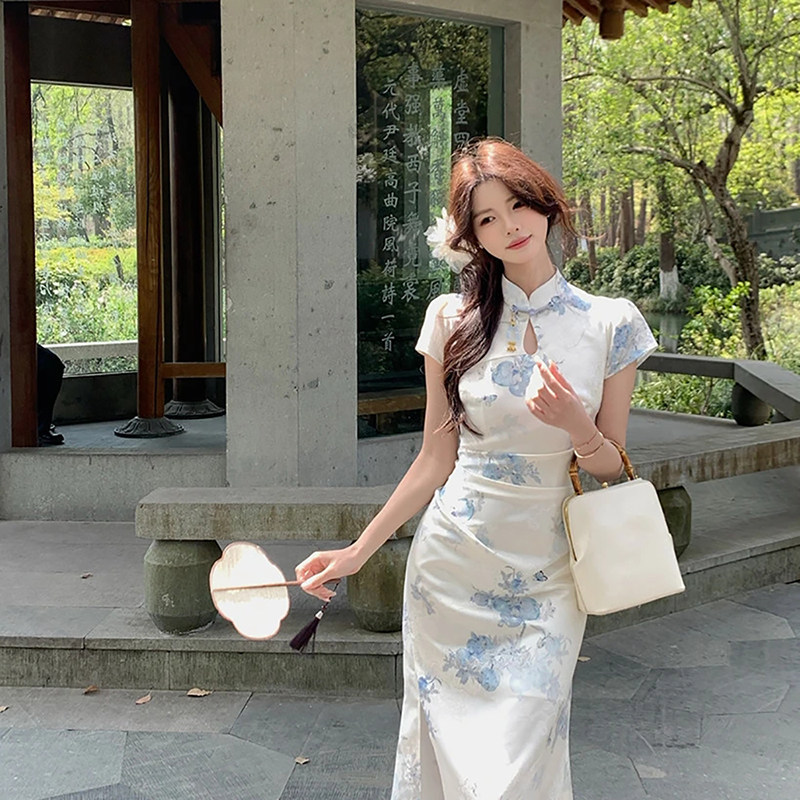 盘扣改良版旗袍女夏季新中式