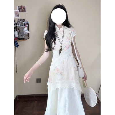 2025新中式改良旗袍碎花连衣裙