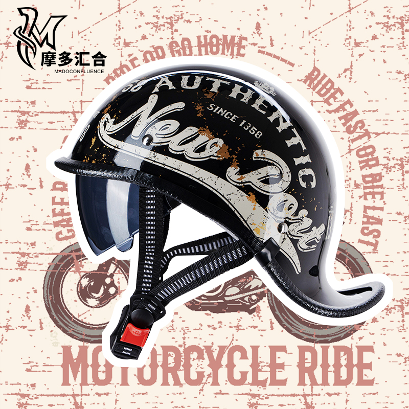 半盔电动摩托车四季骚盔3C认证