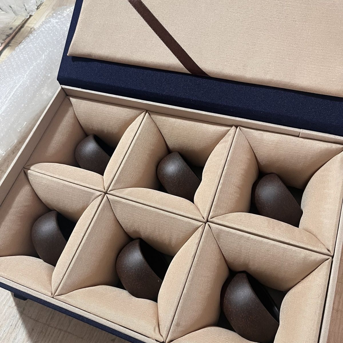 茶具套装礼盒空盒蓝色紫图片